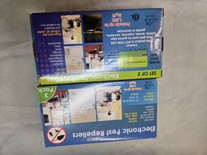 Lot of Two Electronic Pest Repeller Sets (New) with each pack containing 3 repellers