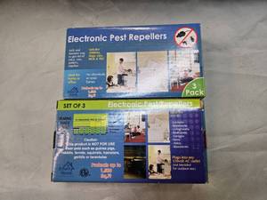 Lot of Two Electronic Pest Repeller Sets (New) with each pack containing 3 repellers