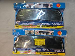 Lot of Two 14 Wide Angle Rearview Mirror ( New and in packs)