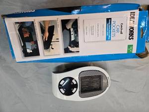 Lot of  Idea works Car Pockets ( New and in packs) and a portable wall heater for office or just a convenient used to provide heat
