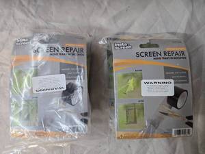 Lot of 2 Window & Door Screen Repair Kits (Mend Tears in Seconds)