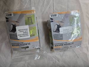 Lot of 2 Window & Door Screen Repair Kits (Mend Tears in Seconds)