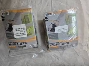 Lot of 2 Window & Door Screen Repair Kits (Mend Tears in Seconds)