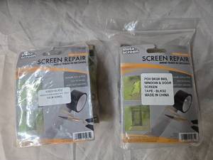 Lot of 2 Window & Door Screen Repair Kits (Mend Tears in Seconds)