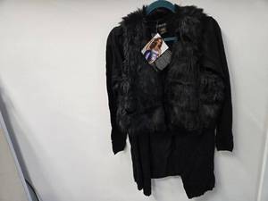 IMAN Long Sleeves Elegant Open Cardigan with Fur Vex ( Size S New with tag) Retailed for $125
