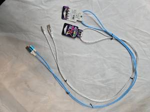 Lot of 2 LED Light-Up Fast Charging 7ft Long USB Cables for Samsung Phones (New)