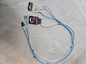 Lot of 2 LED Light-Up Fast Charging 7ft Long USB Cables for Samsung Phones (New)