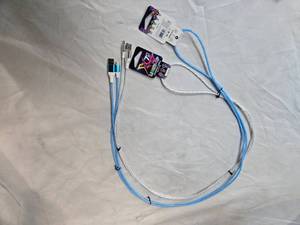 Lot of 2 LED Light-Up Fast Charging 7ft Long USB Cables for Samsung Phones (New)