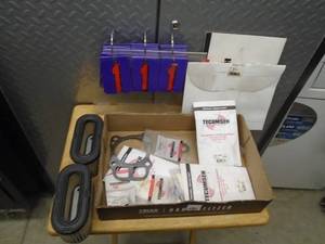 lot 111 image: Flat of Tecumseh gaskets & air filter. As shown.