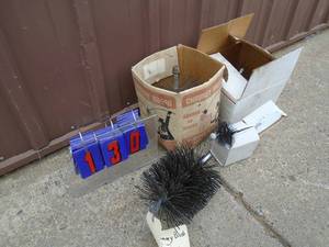 lot 130 image: Group of chimney brushes. As shown.