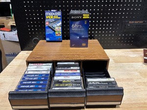 Cassette Tapes, Holder, VHS Tapes and Cleaner