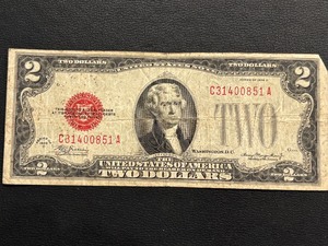 1928 D Red Seal $2 Dollar Note