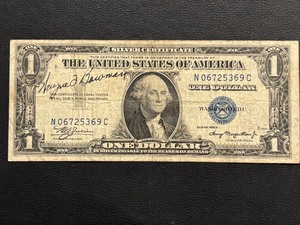 1935 A Blue Seal $1 Dollar Silver Certificate Short Snorter