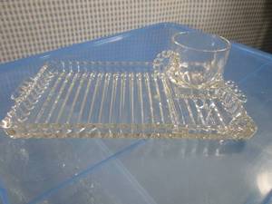 lot 32 image: (A-3) 14 Vintage Glass Snack Trays ...