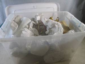 lot 124 image: (F-2) Tote Full of Misc Wrapped Unk...