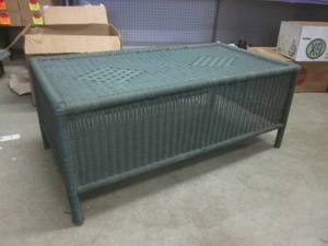 lot 131 image: (BR2) Green Wicker Coffee Table  B...