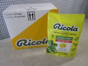 lot 271 image: (B-2) 8 Bags of Ricola Lemon Mint S...
