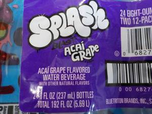 lot 160 image: 24 ct Splash Acai Grape Flavored Wa...