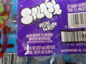 lot 161 image: 24 ct Splash Acai Grape Flavored Wa...
