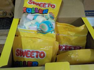 lot 195 image: 12 ct bags Sweeto Roller Marshmallo...
