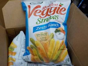 lot 215 image: 6 ct 6 oz bags Garden Veggie Straws...