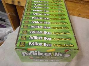lot 222 image: 12 ct 5 oz boxes Mike and Ike Origi...