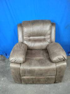 lot 147 image: Poundex Silvan Leather-Look Recliner Rocker - Brown