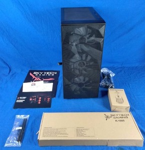 lot 1 image: SkyTech Gaming Storm AMD Ryzen 5 16GB Memory Intel Arc A380 Graphics 1TB SSD Windows 11 Gaming Desktop Computer - Black Case
