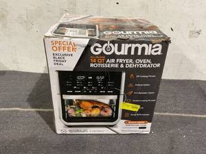 lot 106 image: Gourmia All-in-One 14-Quart Air Fryer, Oven, Rotisserie, Dehydrator with Temperature Probe