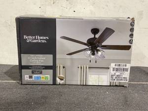 lot 108 image: Better Homes & Gardens 52 Bronze Transitional Ceiling Fan, 5 Reversible Blades