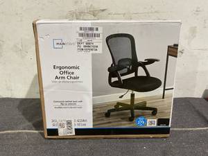 lot 109 image: Mainstays Ergonomic Mesh Back Office Chair with Flip up Arms