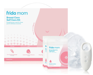 lot 353 image: Frida Mom Breast Care Self Care Kit with 2-in-1 Lactation Massager, Hydrating Mask Supplements, and Breast Warmer for Breastfeeding Relief