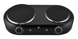 lot 370 image: LOT OF 2 Mainstays Double Burner, 1800 W, Black Electric Cooktop