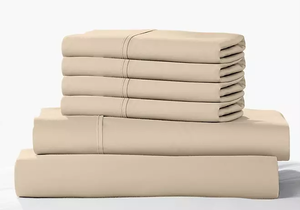 lot 384 image: 6PCS King Size Color Sense 1200 Thread Count Cotton Blend Sheet Set