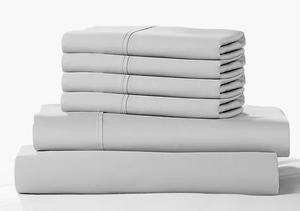 lot 386 image: 6PCS Queen Size Color Sense 1200 Thread Count Cotton Blend Sheet Set