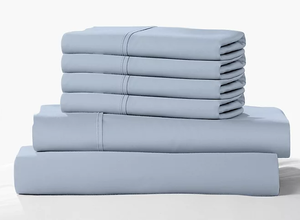 lot 390 image: 6PCS King Size Color Sense 1200 Thread Count Cotton Blend Sheet Set