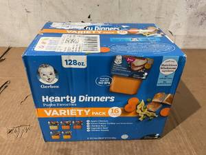 lot 258 image: Gerber Stage 2 Baby Food, Hearty Dinners Puree Variety Pack, 4 oz Tub (32 Pack)