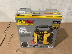 lot 259 image: EverStart 800 Peak Amp Jump Starter with 120 PSI Compressor, Pivoting LED Light, 3X USB Ports