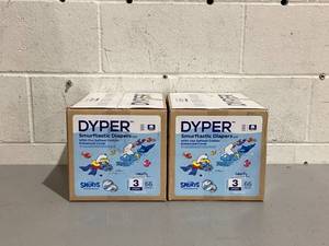 lot 489 image: LOT OF 2 DYPER Cotton-Enhanced Diapers Smurfs Edition, Size 3, 66 Count