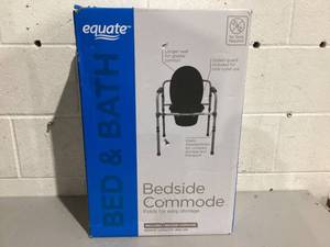 lot 513 image: Equate Steel Foldable 3-in-1 Bedside Toilet Commode, 400 lb Weight Capacity