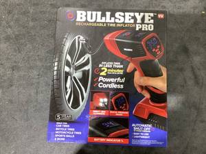 lot 617 image: Bullseye Pro Tire Inflator 150 PSI Electric Air Compressor Portable Air Pump Car Bike LED 12V
