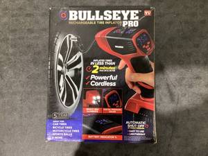 lot 619 image: Bullseye Pro Tire Inflator 150 PSI Electric Air Compressor Portable Air Pump Car Bike LED 12V