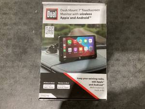 lot 634 image: Dual Electronics DMD7W Dash Mount 7 Touchscreen Monitor with Wireless Apple CarPlay