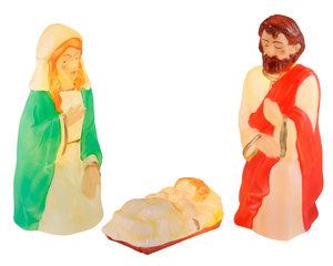 lot 120 image: 3PCS Light-Up Christmas Nativity Scene Blow Molds 28 by Holiday Time
