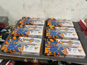 lot 144 image: LOT OF 6 SplatRBall Full and Semi Auto Electric Rechargeable Soft Water Bead Gel Ball Blaster Kit