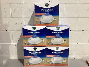 lot 543 image: LOT of 5 Vicks Warm Steam Vaporizer Humidifier,White,