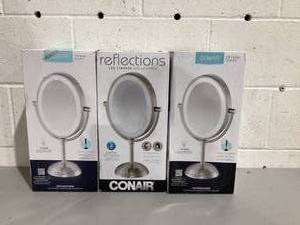 lot 548 image: Conair Double-Sided Lighted Vanity Mirror with LED Lights