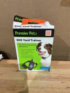 lot 428 image: Premier Pet 300 Yard Remote Trainer Corrects Unwanted Behaviors for All Size Dogs, 3 Correction Modes Tone, Vibration, & Static, Rechargeable, Waterproof, Adjustable, Expandable to 2 Dogs