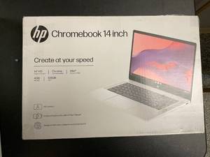 lot 33 image: HP Chromebook 14 Laptop Intel Processor N200 4GB RAM 128GB