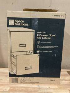 lot 454 image: Space Solutions 18 Deep 2 Drawer Letter Width Vertical File Cabinet, Black